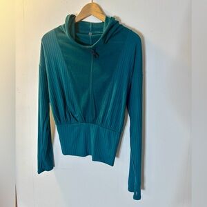 FP Movement by Free People Teal lightweight Fitted Ribbed Sweatshirt